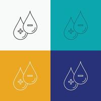 blood. drop. liquid. Plus. Minus Icon Over Various Background. Line style design. designed for web and app. Eps 10 vector illustration