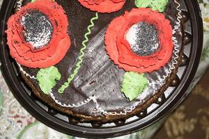 Cake Decorated with Poppies photo