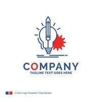 Company Name Logo Design For Idea. insight. key. lamp. lightbulb. Blue and red Brand Name Design with place for Tagline. Abstract Creative Logo template for Small and Large Business. vector