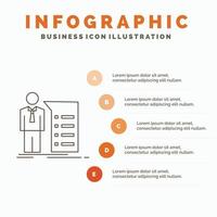 Business. explanation. graph. meeting. presentation Infographics Template for Website and Presentation. Line Gray icon with Orange infographic style vector illustration