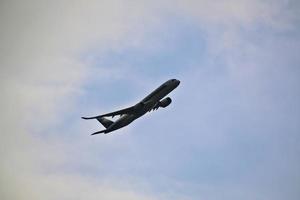 A view of an Aeroplane taking off from Manchester Airport photo