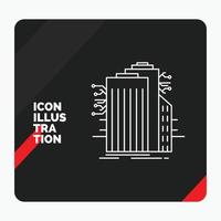 Red and Black Creative presentation Background for Building. Technology. Smart City. Connected. internet Line Icon vector