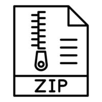 estilo de icono de archivo zip vector