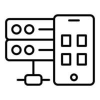 estilo de icono de base de datos de teléfono inteligente vector