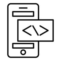 Smartphone Coding Icon Style vector