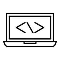 Laptop Coding Icon Style vector