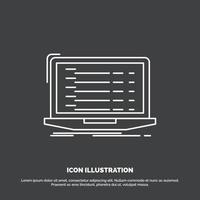 Api. app. coding. developer. laptop Icon. Line vector symbol for UI and UX. website or mobile application