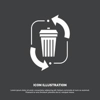 waste. disposal. garbage. management. recycle Icon. glyph vector symbol for UI and UX. website or mobile application