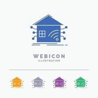 Automation. home. house. smart. network 5 Color Glyph Web Icon Template isolated on white. Vector illustration
