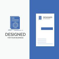 Business Logo for Code. executable. file. running. script. Vertical Blue Business .Visiting Card template. vector