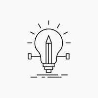 bulb, creative, solution, light, pencil Line Icon. Vector isolated illustration