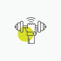 Dumbbell. gain. lifting. power. sport Line Icon vector