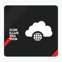 Red and Black Creative presentation Background for network. city. globe. hub. infrastructure Glyph Icon vector