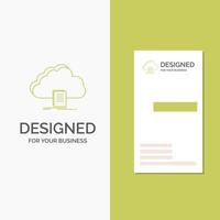 Business Logo for cloud. access. document. file. download. Vertical Green Business .Visiting Card template. Creative background vector illustration