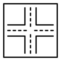 estilo de icono de intersección de cuatro vías vector
