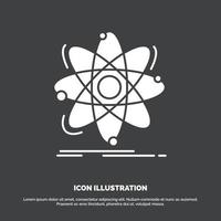 Atom. science. chemistry. Physics. nuclear Icon. glyph vector symbol for UI and UX. website or mobile application