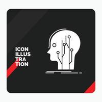 Red and Black Creative presentation Background for Data. head. human. knowledge. network Glyph Icon vector