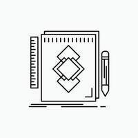 diseño. herramienta. identidad. dibujar. icono de la línea de desarrollo. ilustración vectorial aislada vector