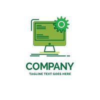 Internet. layout. page. site. static Flat Business Logo template. Creative Green Brand Name Design. vector