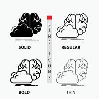 brainstorming, creative, idea, innovation, inspiration Icon in Thin, Regular, Bold Line and Glyph Style. Vector illustration