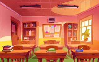 Classroom interior, school or college class room vector