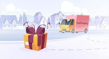 Parcel delivery service, fast shipping concept vector