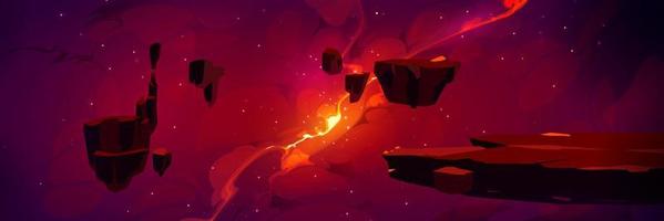 Cartoon space background with glow galaxy nebula vector