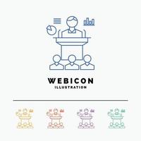 Business. conference. convention. presentation. seminar 5 Color Line Web Icon Template isolated on white. Vector illustration