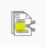 content. files. sharing. share. document Line Icon vector