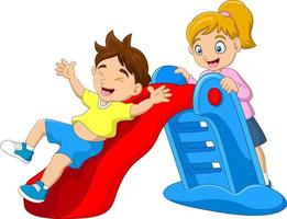 Cartoon Children Having fun in the Playground vector