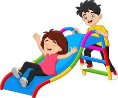 Cartoon Children Having fun in the Playground vector