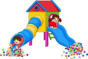 Cartoon Children Having fun in the Playground vector