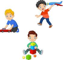 Cartoon a kids playing toys vector