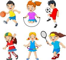 Kids engaged in different hobbies vector