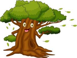 Cartoon tree with a face vector