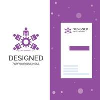 Business Logo for team. group. leadership. business. teamwork. Vertical Purple Business .Visiting Card template. Creative background vector illustration