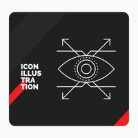 fondo de presentación creativa rojo y negro para negocios. ojo. Mira. icono de línea de visión vector