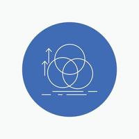 balance. circle. alignment. measurement. geometry White Line Icon in Circle background. vector icon illustration