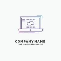 Communication. connection. link. sync. synchronization Purple Business Logo Template. Place for Tagline vector