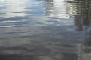 Water in spring. Texture of surface of water. Puddle is in details. photo