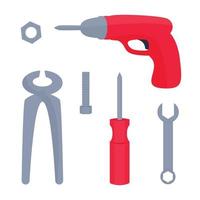 collection of work tools vector