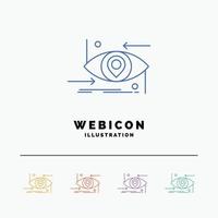 Advanced. future. gen. science. technology. eye 5 Color Line Web Icon Template isolated on white. Vector illustration