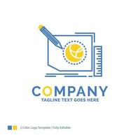 Content. design. frame. page. text Blue Yellow Business Logo template. Creative Design Template Place for Tagline. vector