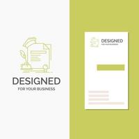 Business Logo for certificate. degree. education. award. agreement. Vertical Green Business .Visiting Card template. Creative background vector illustration