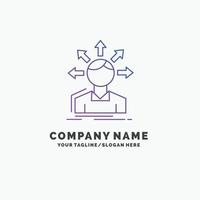 conversion difference. diversity. options. structure. user transition Purple Business Logo Template. Place for Tagline vector