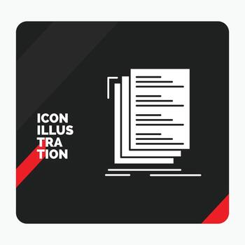 fondo de presentación creativa rojo y negro para código. codificación. compilar. archivos icono de glifo de lista vector