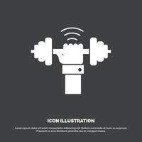 Dumbbell. gain. lifting. power. sport Icon. glyph vector symbol for UI and UX. website or mobile application