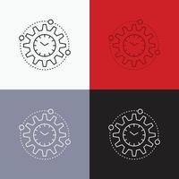 Efficiency, management, processing, productivity, project Icon Over Various Background. Line style design, designed for web and app. Eps 10 vector illustration