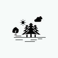 . Mountain. hill. landscape. nature. clouds Glyph Icon. Vector isolated illustration