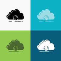 cloud. syncing. sync. data. synchronization Icon Over Various Background. glyph style design. designed for web and app. Eps 10 vector illustration